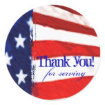 American Flag Thank You Stickers