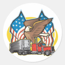 American Flag Trucker stickers