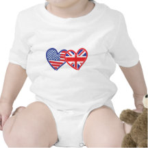 American Flag/Union Jack Flag Hearts Bodysuits