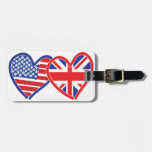 American Flag Union Jack Flag Hearts Tags For Luggage