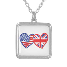 American Flag Union Jack Flag Hearts Custom Jewelry