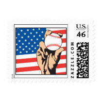 american flag USA baseball Postage