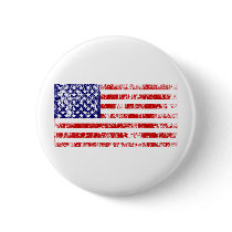 American Flag USA Grunge Pinback Button