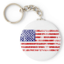 American Flag USA Grunge Keychains