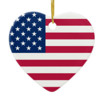 American Flag USA Heart Ornament ornaments
