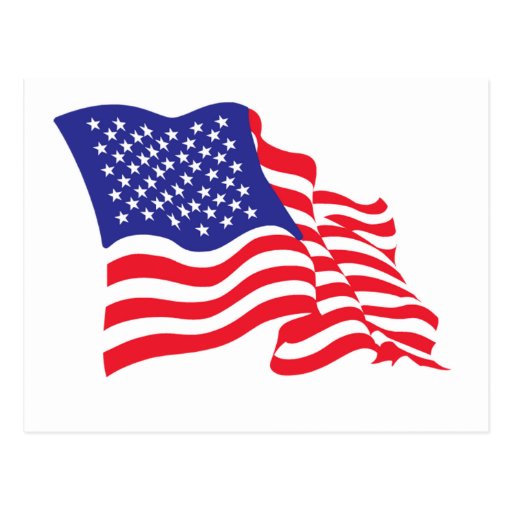 American Flag USA Postcard