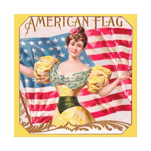 American Flag Vintage Advertising Canvas Print Zazzle