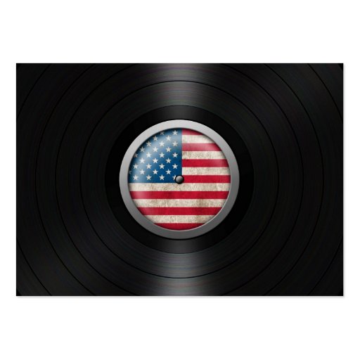 American Flag Vinyl Record Album Graphic Business Card