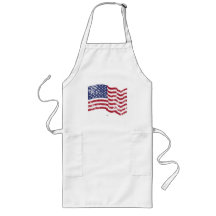 American Flag Waving - Distressed Aprons