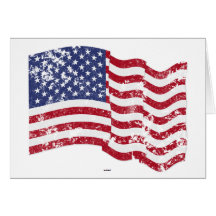 American Flag Waving - Distressed Cards
