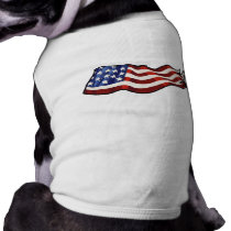 American Flag -Waving Dog pet clothing