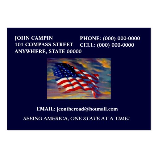 AMERICAN FLAG WAVING IN THE CLOUDS BUSINESS CARDS (front side)