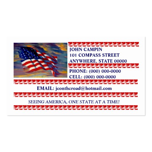 AMERICAN FLAG WAVING IN THE CLOUDS BUSINESS CARDS