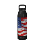 American Flag, Waving in Wind Water Bottle