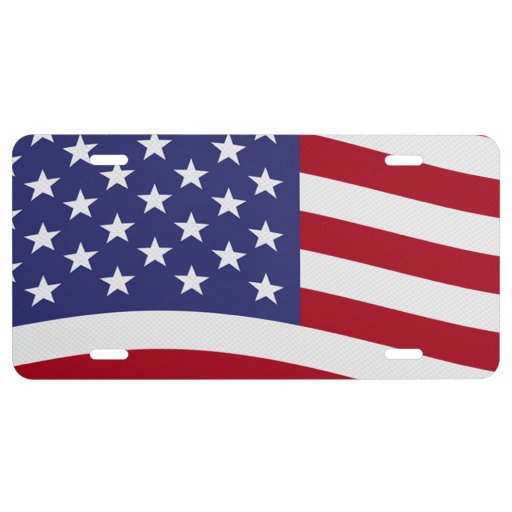 American Flag Waving License Plate Zazzle
