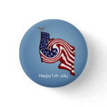 American Flag Whirlwind Flow Button Badge