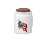 American Flag Whirlwind Flow Candy Jar Candy Jars