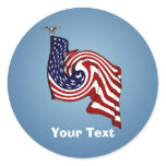 American Flag Whirlwind Flow Circular Stickers Stickers