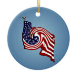 American Flag Whirlwind Flow Hanging Ornament Christmas Tree Ornament