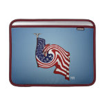 American Flag Whirlwind Flow Macbook Air 13" Macbook Sleeves
