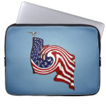 American Flag Whirlwind Flow Neoprene Sleeve Laptop Sleeve