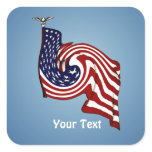 American Flag Whirlwind Flow Square Stickers Square Stickers