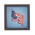 American Flag Whirlwind Flow Trinket Box Premium Jewelry Box