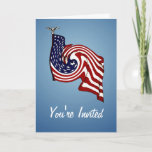 American Flag Whirlwind Flow You're Invited Card Cards