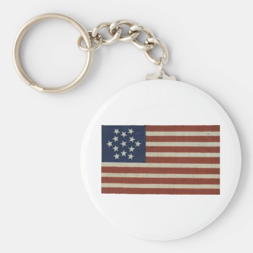 American Flag with 13 Stars Key Chains