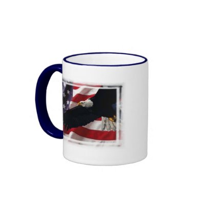 American Flag with American Bald Eagle Coffee Mugs by proud4th