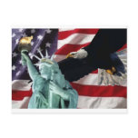 American Flag with American Eagle & Lady Liberty Post Cards