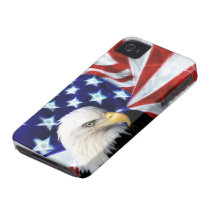 American Flag with Bald Eagle Patriotism Case-mate Iphone 4 Cases