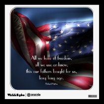 American Flag-with Freedom Quote wall decals