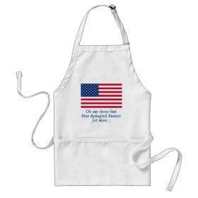 American Flag with Star Spangled Banner Quote Adult Apron