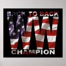 American Flag World War Champion Poster