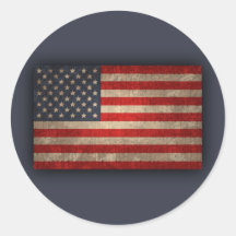 American Flag - xdist Round Sticker