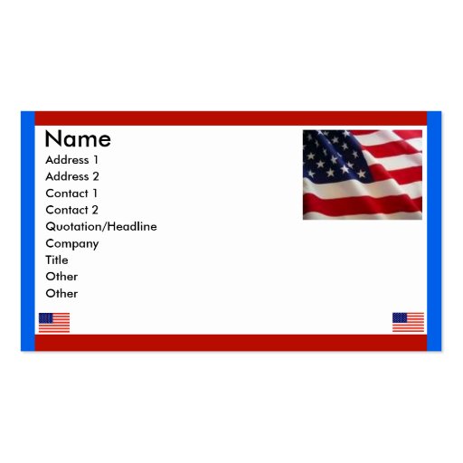 American Flags Business Card Template