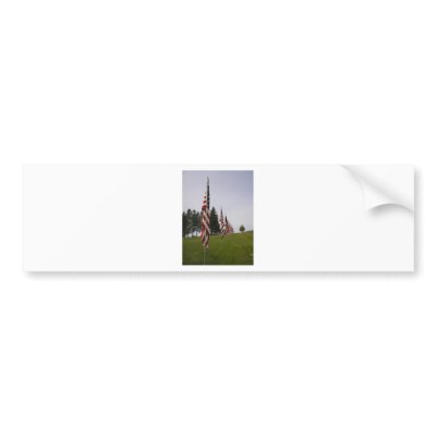 American flags in a row bumper stickers by designs_by_morrison