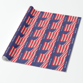 American Flags Wrapping Paper, Personalized