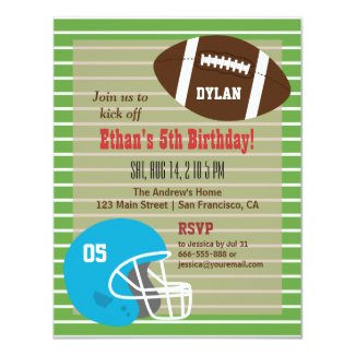 American Football Birthday Party Invitations