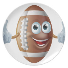American football man dinner plates
