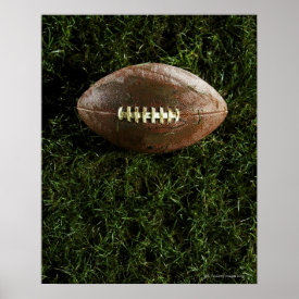 American football on grass, view from above posters