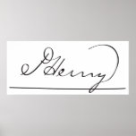 American Founding Father Patrick Henry's Signature Poster