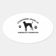 American Fox Hound dog breed Oval Sticker