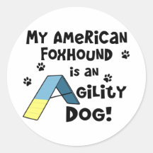 American Foxhound Agility Dog Round Sticker