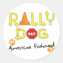 American Foxhound Rally Dog Round Stickers