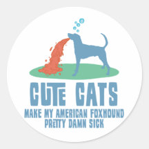 American Foxhound Round Sticker