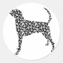 American Foxhound Round Stickers