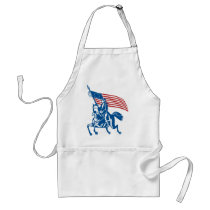 American general riding horse with Flag Apron
