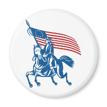 American general riding horse with Flag Refrigerator Magnet